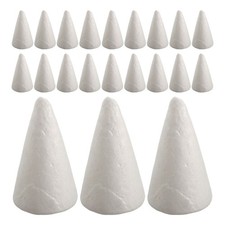 25pcs Foam Cones White Conical Shapes for Crafts Projects