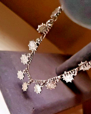 Sterling silver anklet bracelet .925 sun charms 9'' BRAND NEW beach jewelry