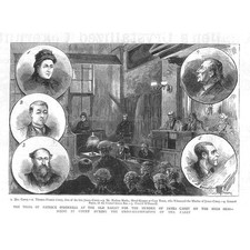 Trial of Patrick O'Donnell for the Murder of James Carey - Antique Print 1883