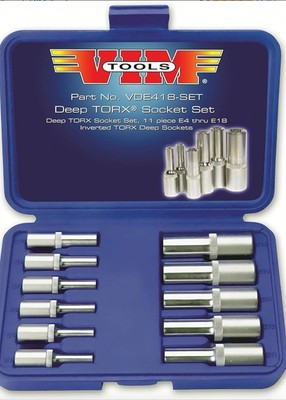 VIM Tools VDE418 11-Piece Deep Torx Socket Set New In Sealed Box