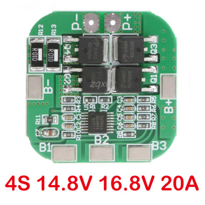 4S BMS PCB Li-ion Lithium 20A Protection Board Schutz Platine 14.8V 16.8V Neu