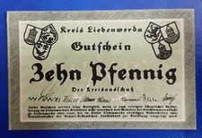 LIEBENWERDA NOTGELD 10 PFENNIG 1920 EMERGENCY MONEY GERMANY BANKNOTE (26238)