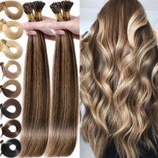I Tip Micro Loop Link Stick Tip Real Russian Remy Human Hair Extensions 1G THICK