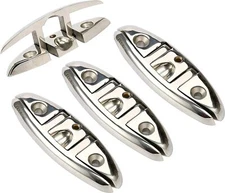 4PCS 6 Inch Stainless Steel  Folding Cleat Flip-up Dock Cleat for Marine Boat