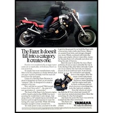 1986 Yamaha Fazer Cruiser Motorcycle Vintage Print Ad Timelapse Highway Wall Art