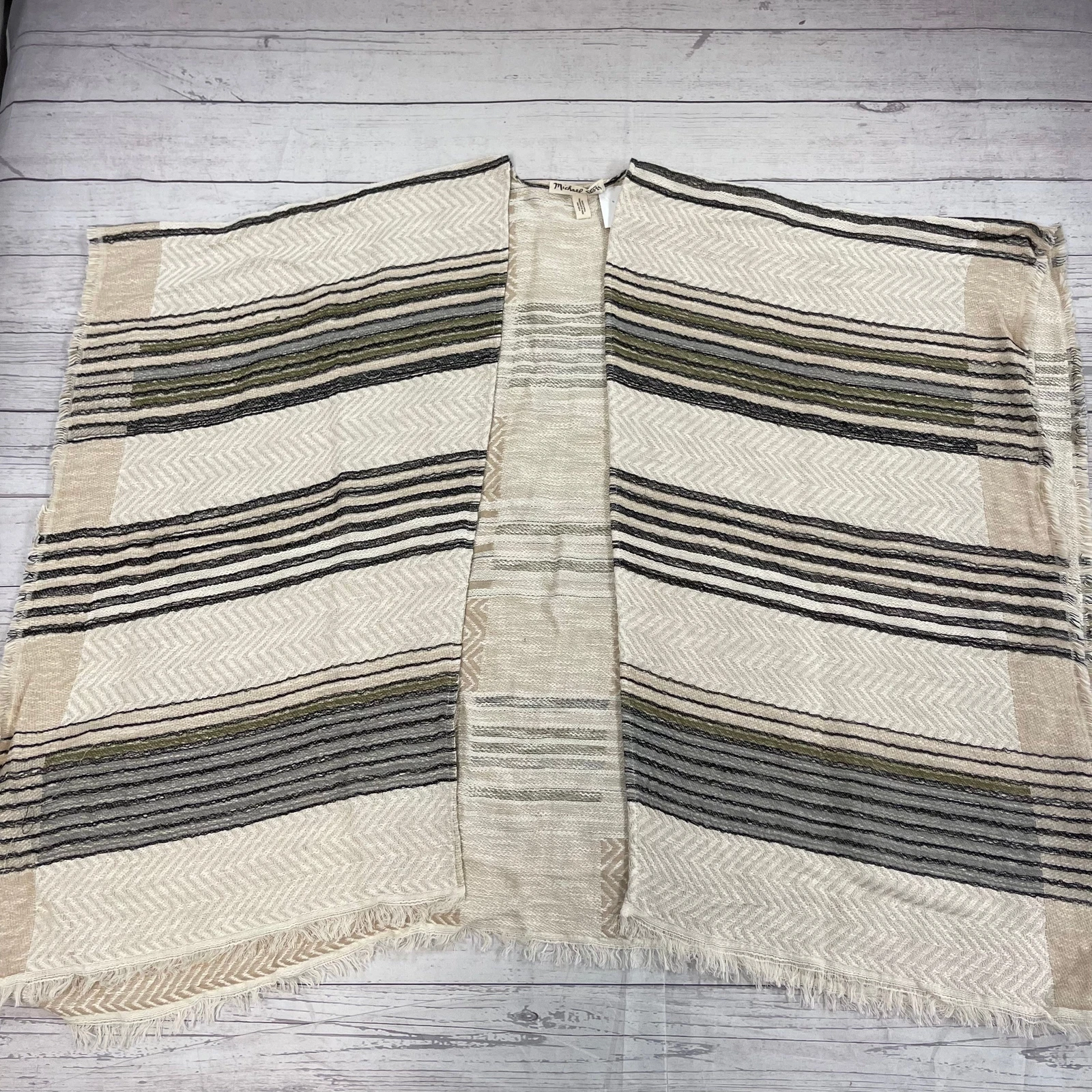 Michael Stars Olive Stripe Knit Poncho Coverup Women’s Size OS New