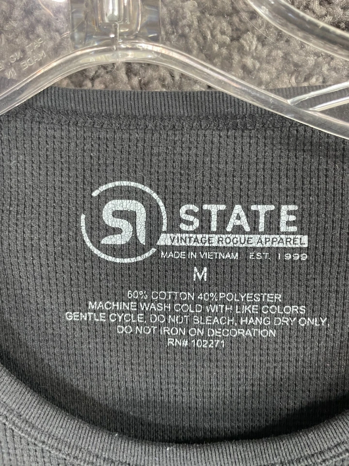 State Vintage Rogue Apparel Thermal Shirt Men's Medium Black Crewneck - Lot of 2 - Image 3 of 4