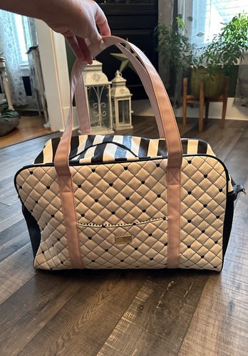 Luv Betsey Johnson Weekender Pink & Black Print Duffel Travel Bag