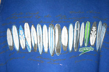 Vintage Speedo Surfing Tank Top T Shirt XL Blue Surfboard Double Sided Y2K