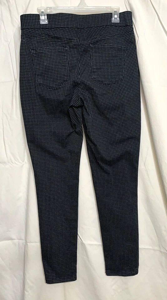 Nine West Womens Size 8 Heidi Pull On Skinny Grey Black Houndstooth Pants - Image 2 of 4