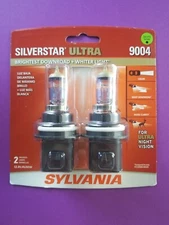 NEW - Sylvania Silverstar ULTRA 9004 High Performance Headlight 2 Bulbs