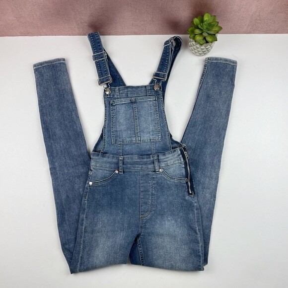 Cheap Monday Dungaree Spray Blue Buzz Denim Overalls Jeans