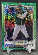 2021 Bowman Chrome Prospects Robert Puason Green Mini Diamond Refractor /99