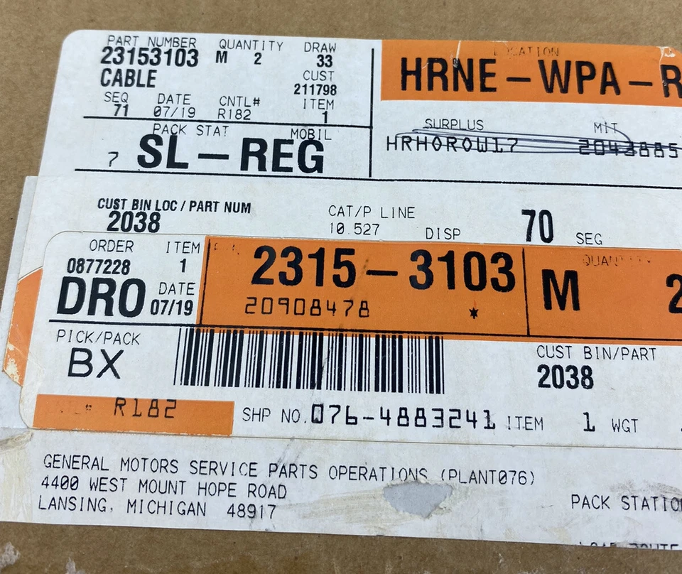 Cable de manija exterior de puerta delantera original GM OEM 13-17 Cadillac XTS 23153103 Foto 3 de 4