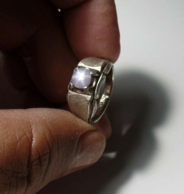 VINTAGE MENS RING WITH GENUINE STAR SAPPHIRE eBay