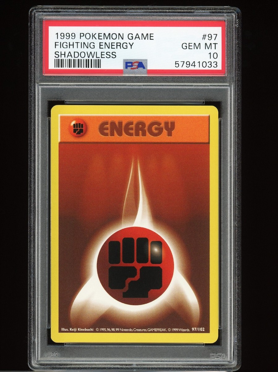 1999 Pokemon SHADOWLESS BASE SET #97 - Fighting Energy - PSA 10