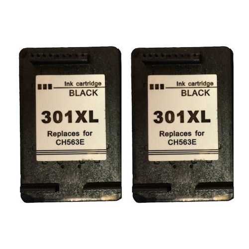 2x 301XL Black Refilled Ink Cartridges For HP OfficeJet 4632 Inkjet Printer