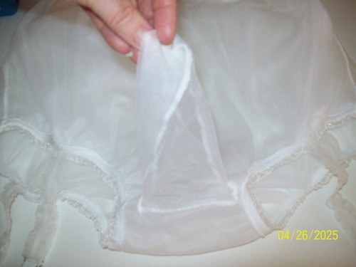 3 STRATI COMPLETI bianco NYLON granny panty manica GARTER GLITTER VOLANT 30 - 40 - Foto 7 di 7