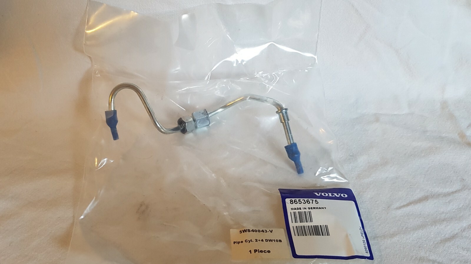 New Fuel Injector Feed Pipe - Volvo 8653675 - VDO 5WS40043 - 2.0 