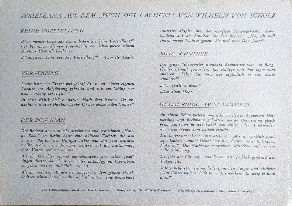 Rarität - RAUB D. SABINERINNEN 1943 - Abendzettel - Renaissance-Theater Berlin - Bild 2 von 2