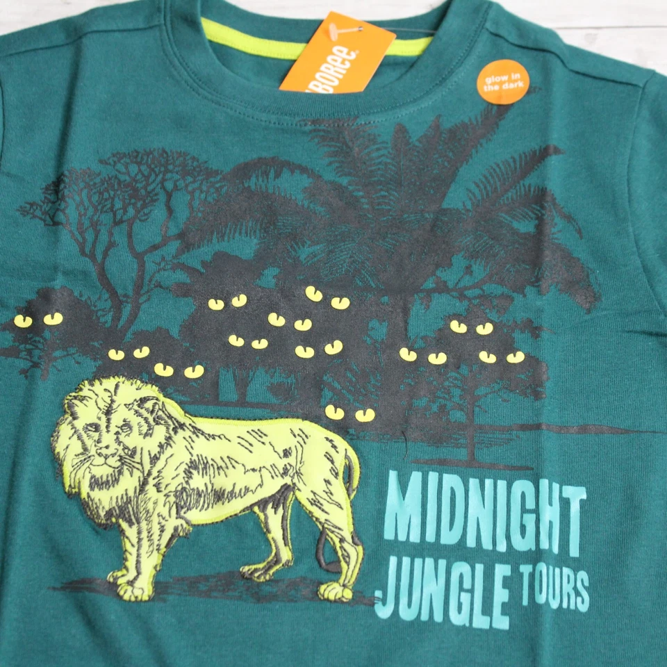Camiseta informal Gymboree para niños cuello redondo camisa talla 5 safari selva león manga corta Foto 2 de 4