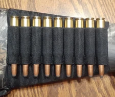 GUN STOCK AMMO HOLDER 9 Cartridge Shell Buttstock Pouch Carrier .223 .30 caliber