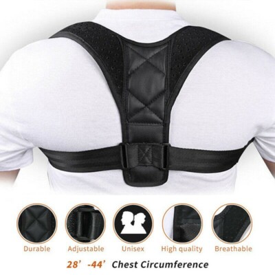 Posture Corrector men Support Back Shoulder Pro Brace Belt Adjustable Corset USA