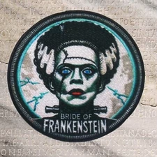 Bride of Frankenstein Classic Horror Patch - Sci-Fi Monster Movie Iron-On, Retro