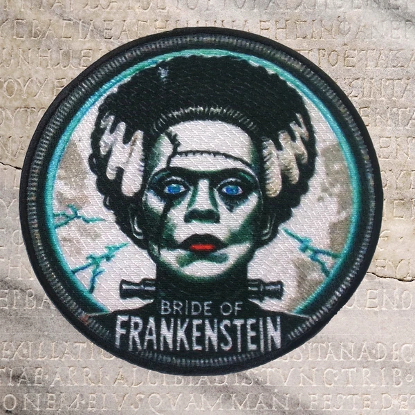 Bride of Frankenstein Classic Horror Patch - Sci-Fi Monster Movie Iron-On, Retro