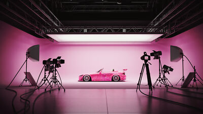 Anime swiz cgi digital art artwork vehicle car pink cars Playmat Gaming Mat Desk