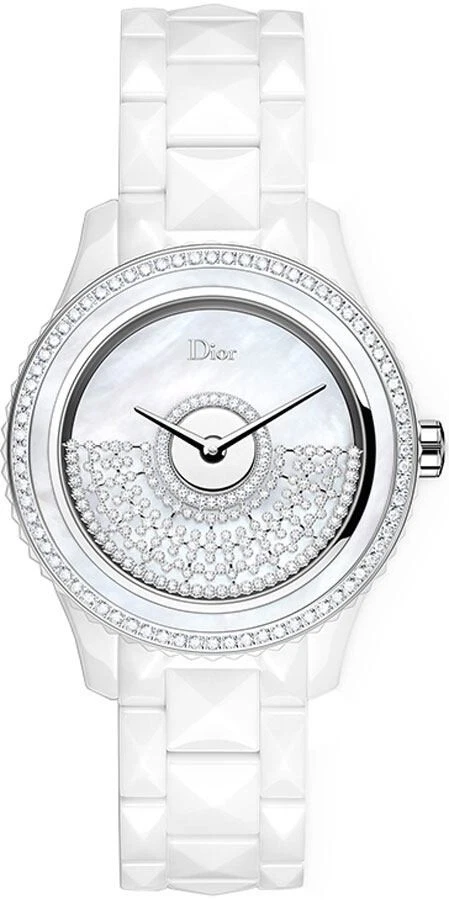 Montre Christian Dior VIII Grand Bal céramique blanche oscillante cadran plaque diamant