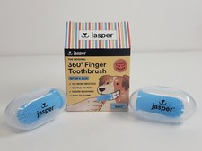 Jasper Dog Toothbrush - 2 Pack - 360  Finger Toothbrush Kit - Ergonomic Design