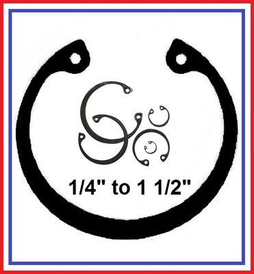 INTERNAL RETAINER, HOOK & SNAP RINGS  (QTY. 4)  1/4'' to 1 1/2'' SHIPPED VIA USPS