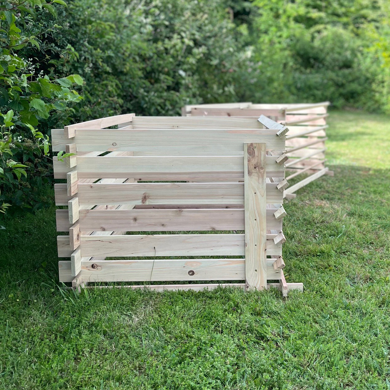 Set of 2 Wooden Slatted Garden Composters Wood Compost Bin (65cm x 120cm) eBay