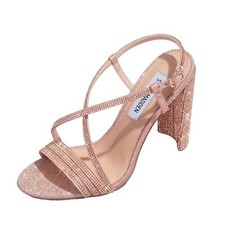 Steve Madden David’s Bridal Shirah Crystal Block Heel Formal 5.5 Pink Prom