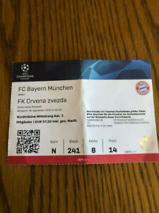 Sammler Ticket Fc Bayern Munchen Fk Roter Stern Belgrad Crvena Zvezda Ebay