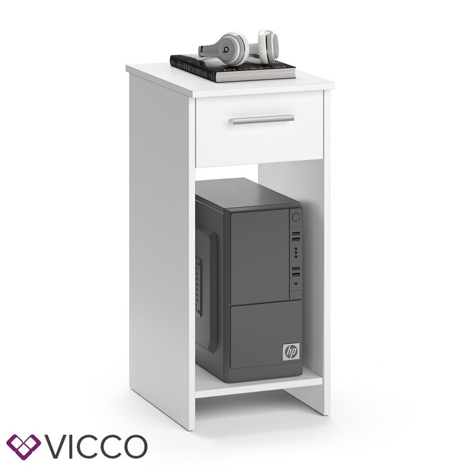 Meuble informatique Meuble d’appoint Meuble pour ordinateur Odin blanc