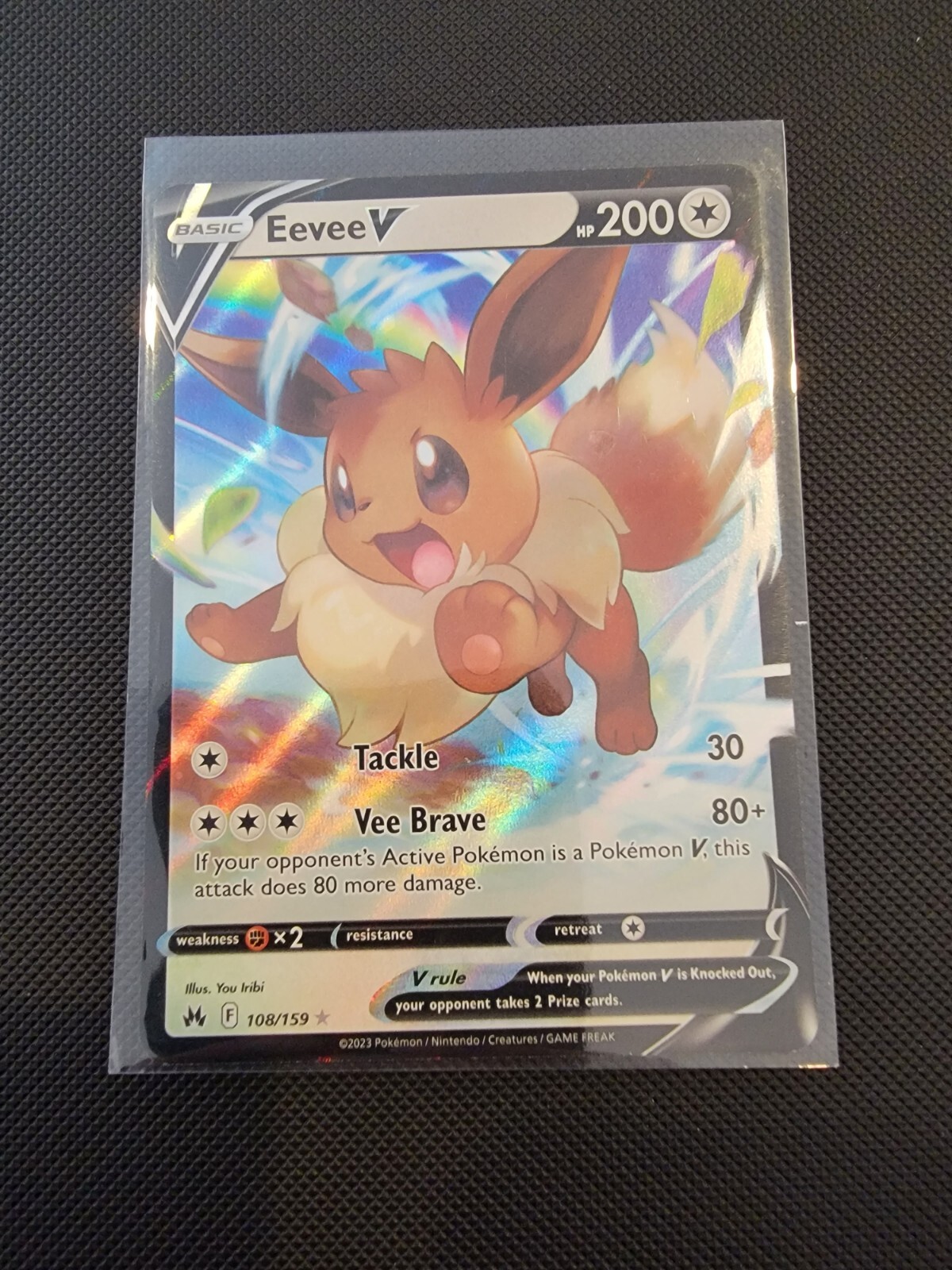 NM Pokemon Card - Crown Zenith Eevee V Ultra Rare 108 #108/159 NM - MINT
