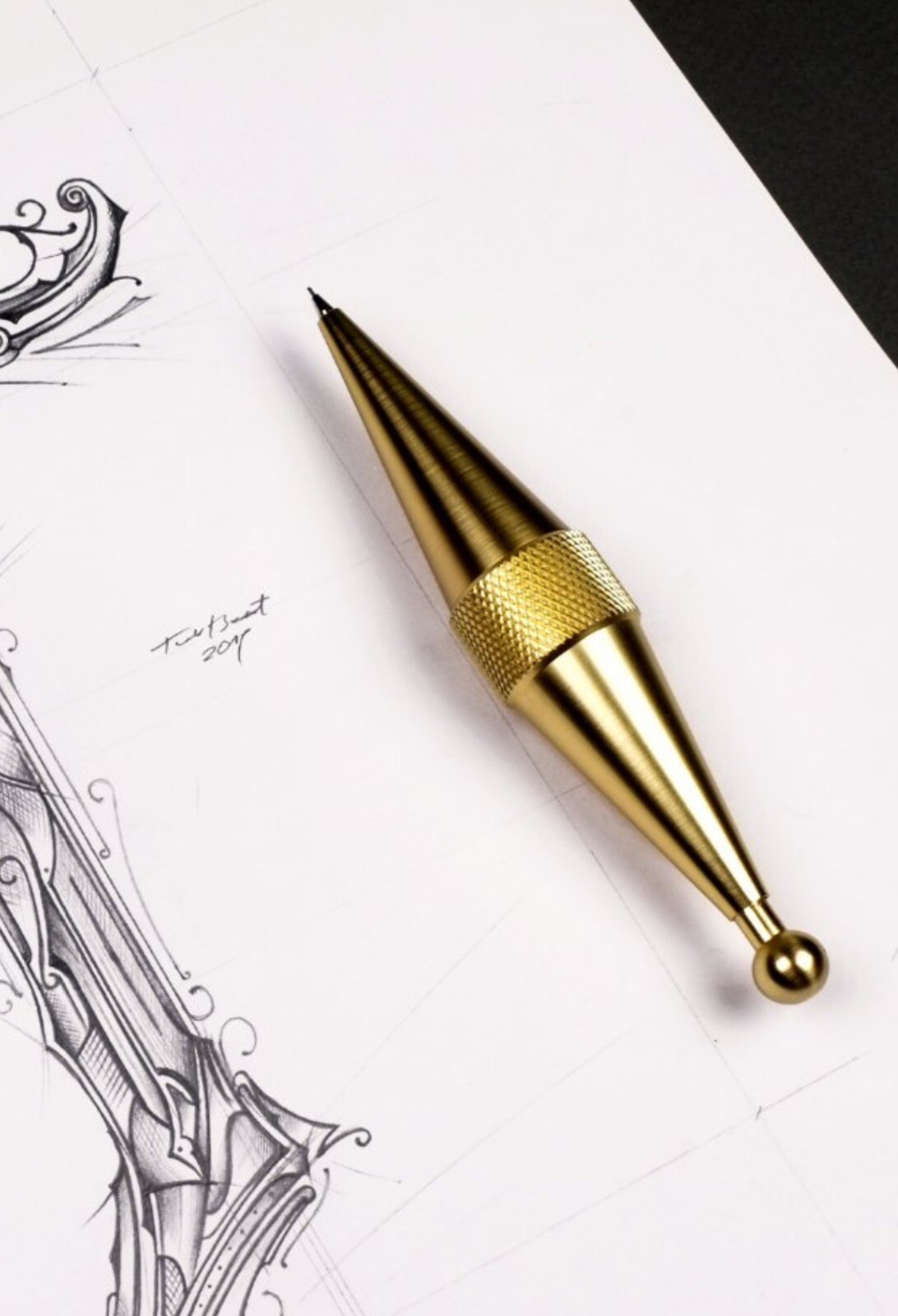 2x Pencil TOM DIXON Cog Pencil Tube Brass 0.5mm