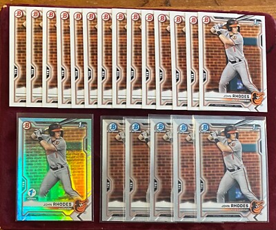 2021 Bowman Draft First Edition John Rhodes #BD-80 Sky Blue Foil, Chrome, Base