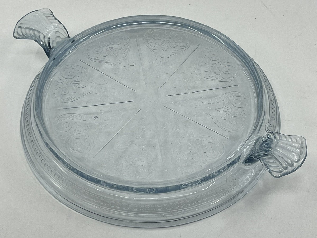 Fire King Oven Glass Sapphire Blue Philbe Pattern Embossed Trivet