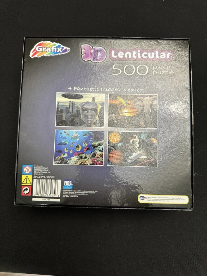 Rompecabezas Alien Invasion Grafix 3D Lenticular 500 Piezas, OVNI Marciano Nuevo Sellado Foto 4 de 4