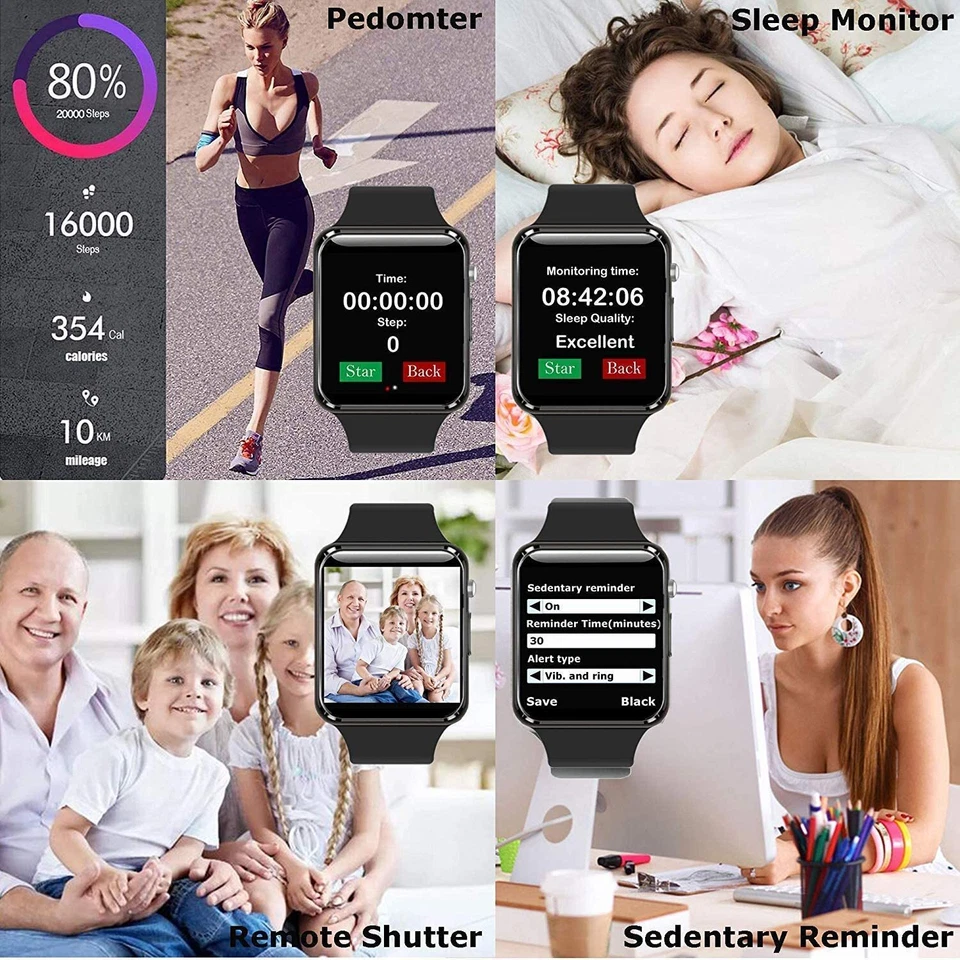 Blue tooth Touchscreen Smartwatch phone with Call Text message Christmas Gift - Image 4 of 4