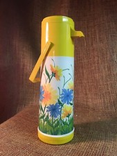 Aladdin,Pump-A-Drink Thermos w/Built-In Drink Dispenser “Floral Fantasy Airpot”