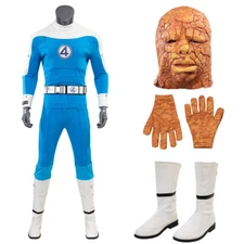 The Fantastic Four Thing Cosplay Outfit Ben Grimm Blue Costume With Mask Gloves