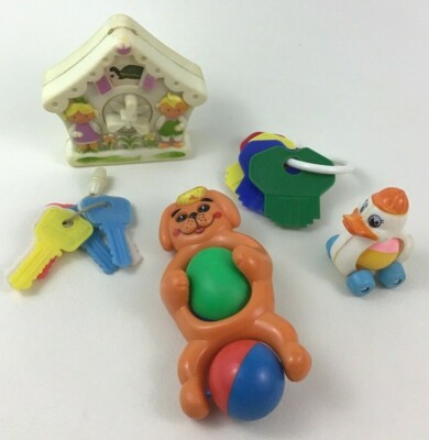 Hong Kong Marked Baby Toys Key Rings Rattle Music Box Vintage 70s 80s Toy Lot Ebay