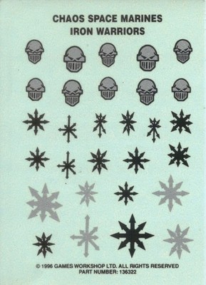 Warhammer 40K Chaos Space Marines Transfer Sheet Multi Listing
