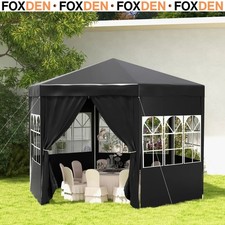 4 m Party Tent Wedding Gazebo Outdoor Waterproof w/ 6 Removable Side Walls Black