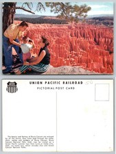 Vintage Bryce Canyon Utah Postcard Union Pacific Railroad Family View