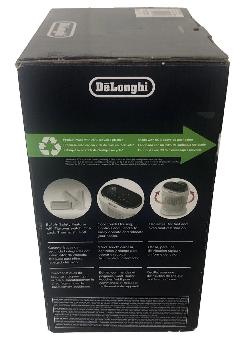 DeLonghi Ceramic Heater 1500W Personal Space Heater Oscillating